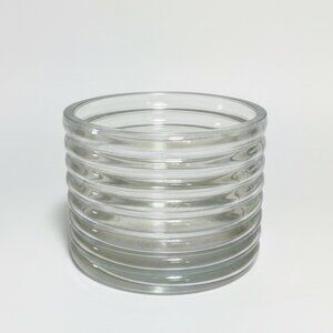 Iridescent Ribbed Glass Candle Jar / Small Planter - 3.5"